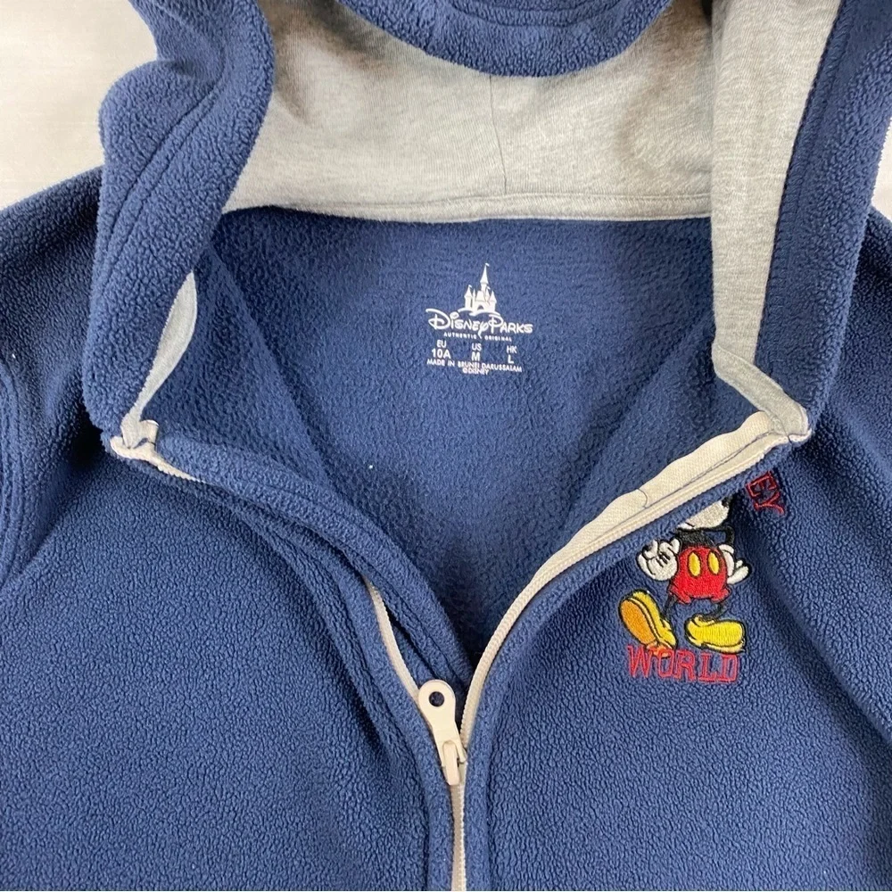 Disney Parks Mickey Mouse Fleece Collegiate Style‎ Embroidered Full-Zip Jacket M